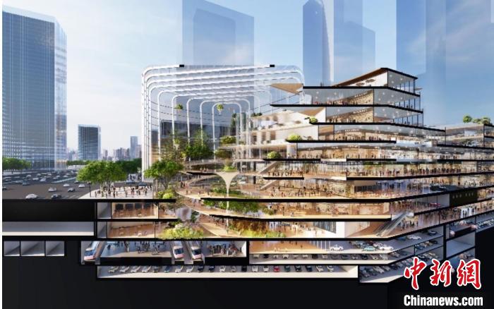 剖面效果图(阶段性概念方案)。 北京市发改委供图 剖面效果图(阶段性概念方案)。 北京市发改委供图