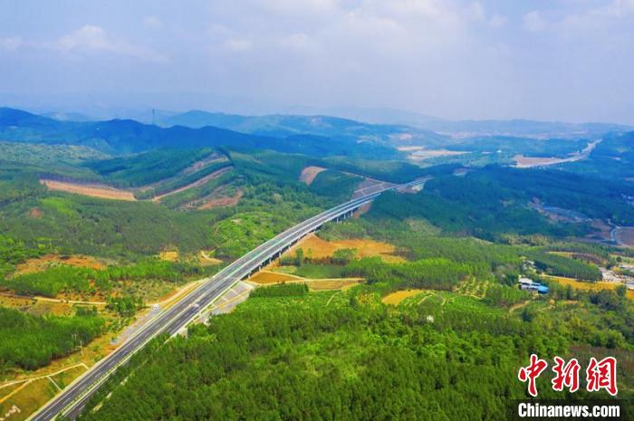 平南至武宣高速公路乐梅2号大桥。 广西交通投资集团供图 平南至武宣高速公路乐梅2号大桥。 广西交通投资集团供图